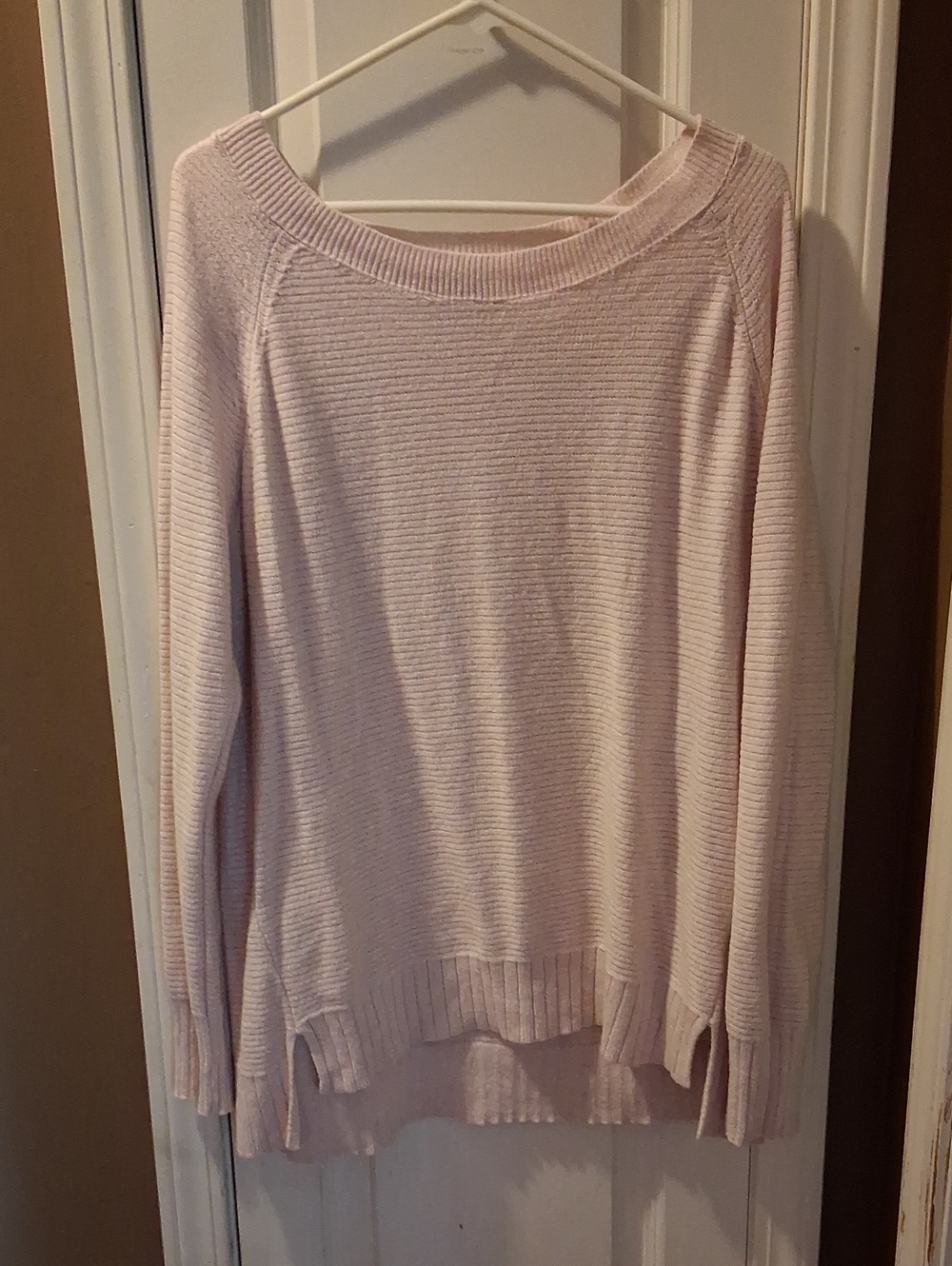 Old Navy Light Pink Ribbed Boatneck Sweater